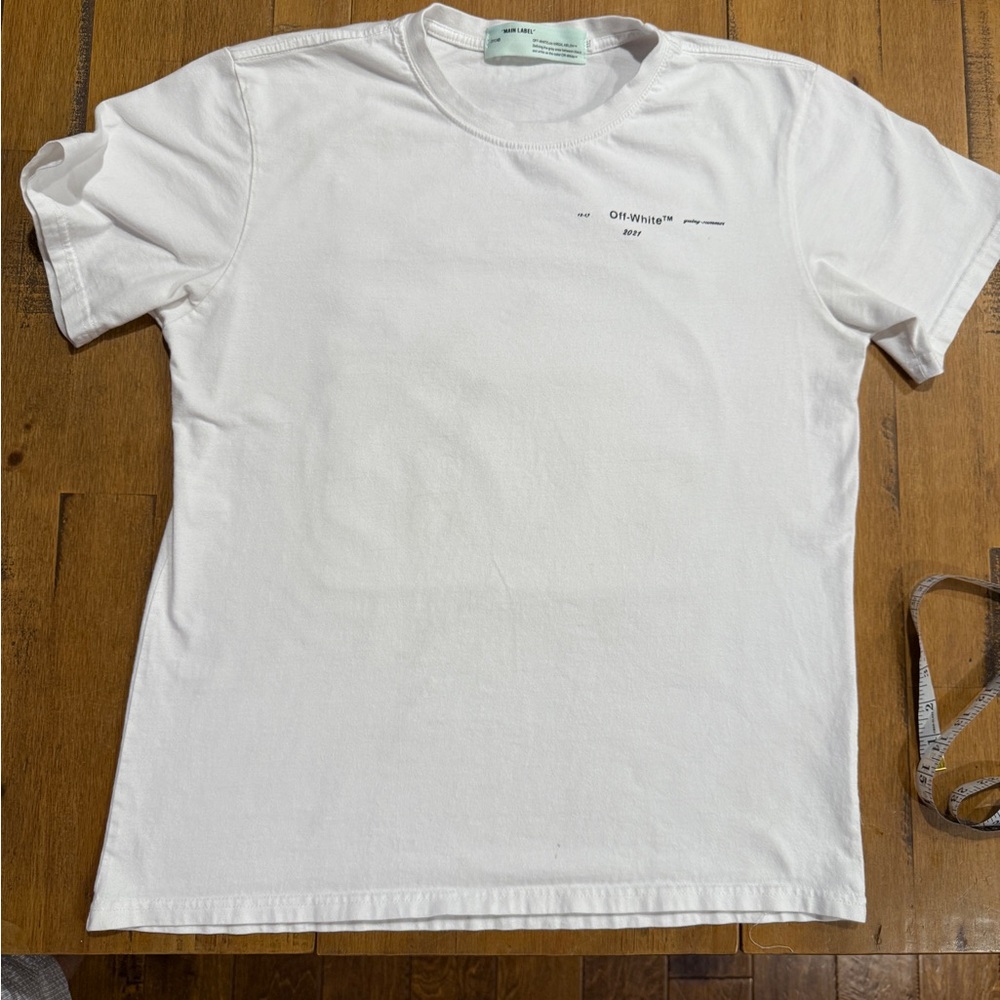 Off-White White Tee with Graphic Print - Picture 2 of 2